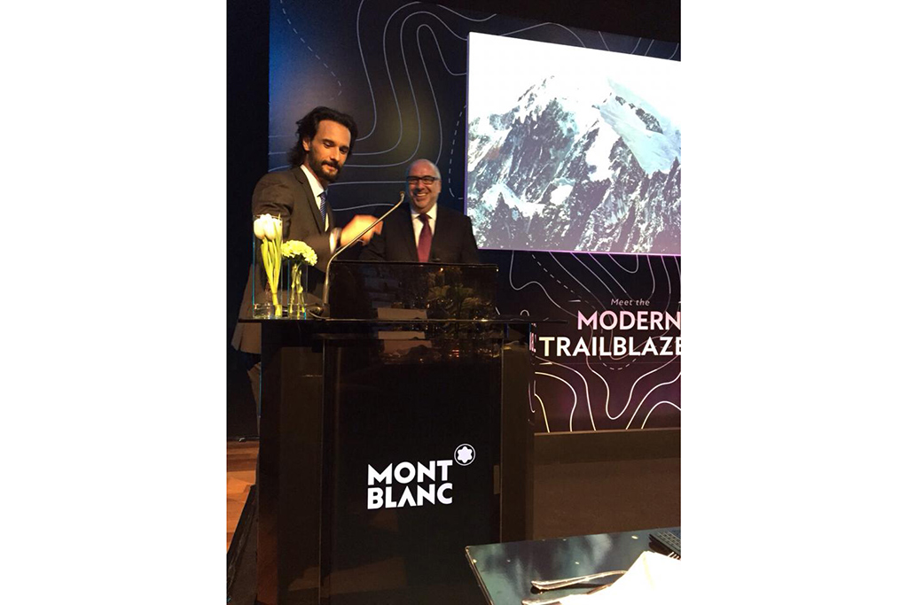 Rodrigo Santoro e Alain dos Santos, diretor da Montblanc no Brasil
