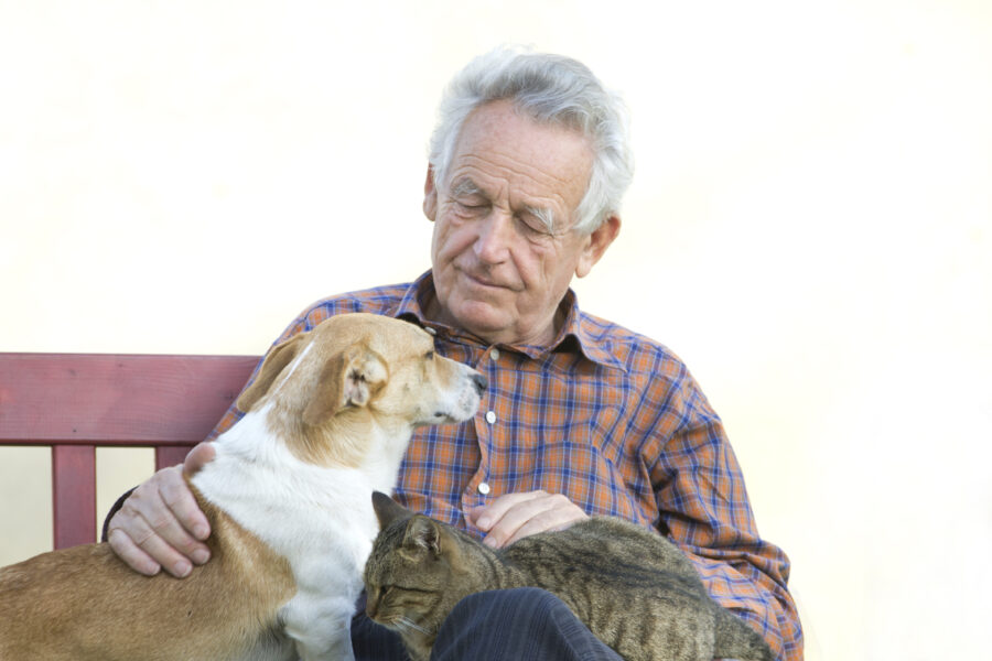 Man with pets