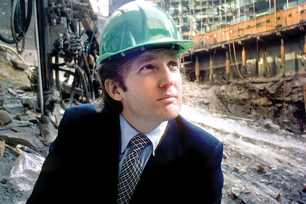 Donald Trump na construção da Trump Tower, em 1980 (Reprodução/THR/Ted Horowitz/Corbis)