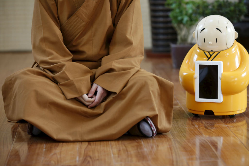 Robô Xian'er é o veículo perfeito para espalhar a sabedoria do budismo na China (REUTERS/Kim Kyung-Hoon0