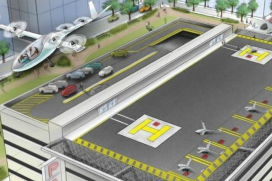Conceito da Uber para o protótipo divulgado em relatório da empresa (Reprodução)