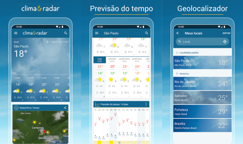 Top 5 melhores aplicativos para ver a previsão do tempo