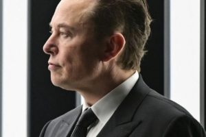 Elon Musk olhado para o horizonte