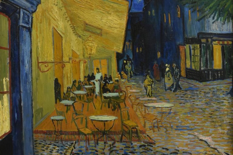 Reprodução do Museu Kroller Muller da obra “O Terraço do Café na Place du Forum, Arles, à Noite”