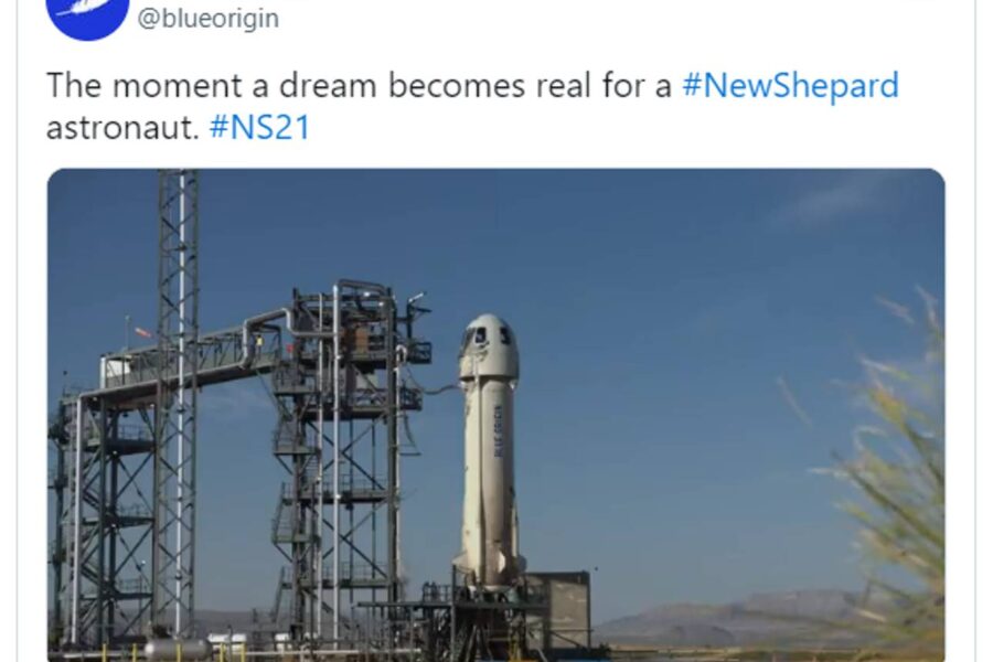 Reprodução/Twitter @blueorigin