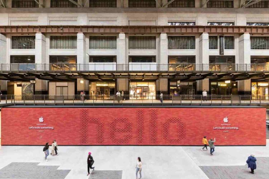 Loja da Apple em Londres sendo construída