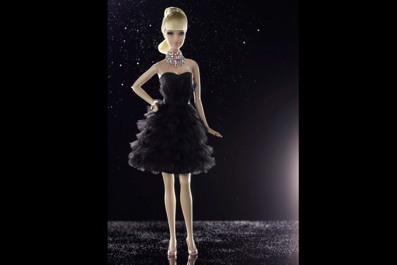 Vestido preto para boneca barbie, peça única, vestidos de noite