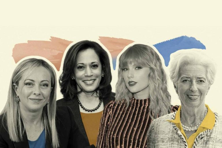 Giorgia Meloni, Kamala Harris, Taylor Swift e Christine Lagarde