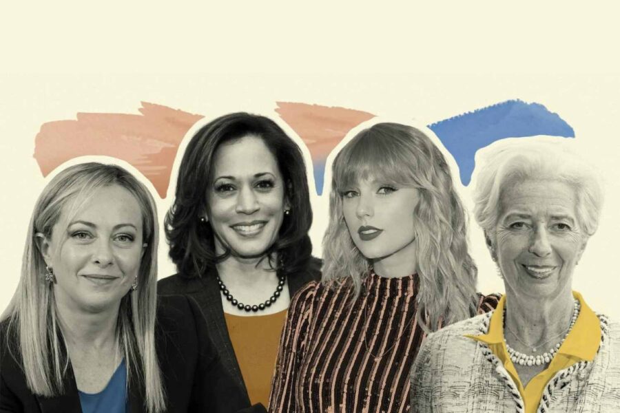 Giorgia Meloni, Kamala Harris, Taylor Swift e Christine Lagarde