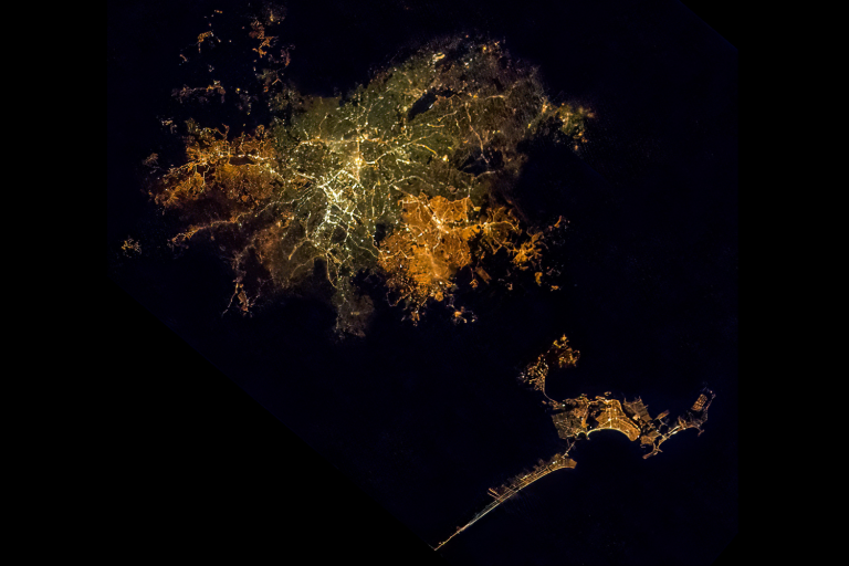 Imagem de São Paulo vista do espaço.
