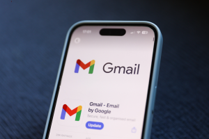 Aplicativo do Gmail em um iPhone