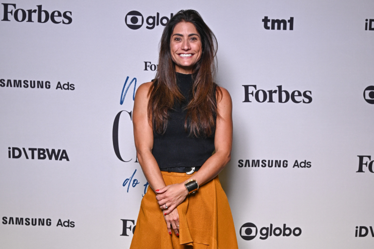 Foto de Beatriz Bottesi durante o Forbes Power Lunch