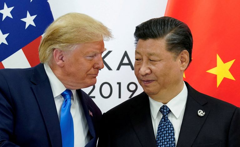 Trump, presidente dos Estados Unidos, e Xi Jinping, presidente da China, no G20 em Osaka