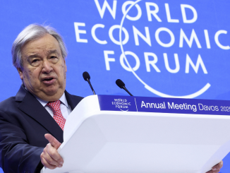 Foto de António Guterres em Davos