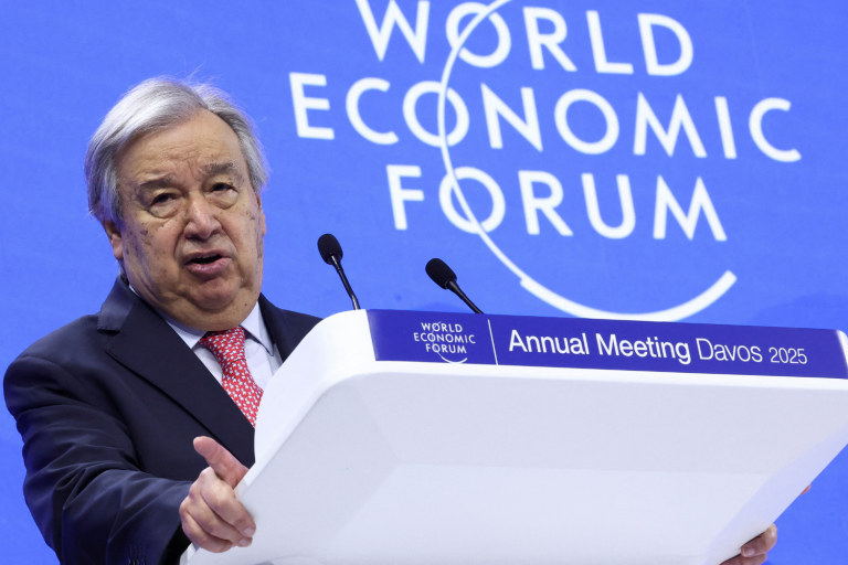 Foto de António Guterres em Davos