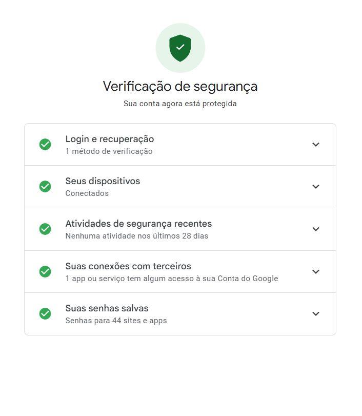 Imagem da tela de verificação de segurança do gmail