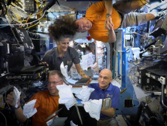 Astronautas da Nasa Sunita Williams, Nick Hague, Barry Wilmore e Donald Pettit comemoram Ação de Graças na Estação Espacial Internacional