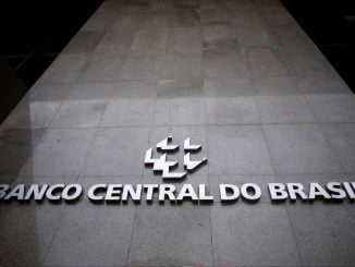 Logotipo do Banco Central do Brasil na sede da instituição, em Brasília