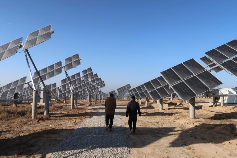 energia renovável em parque solar da China