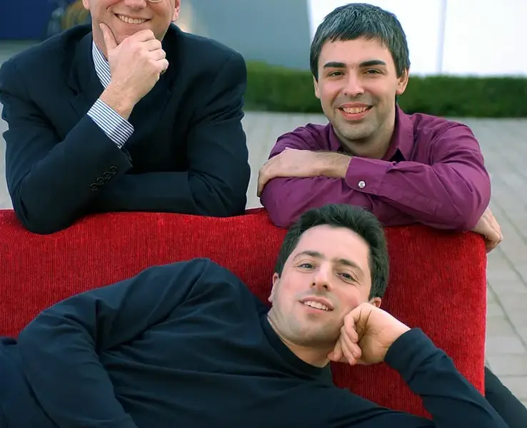 Eric Schmidt, Larry Page e Sergey Brin