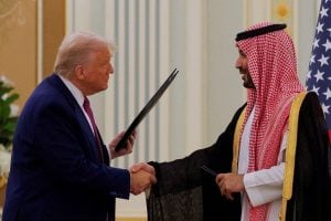 Presidente dos EUA, Donald Trump, e príncioe herdeiro da Arábia Saudita, Mohammed Bin Salman