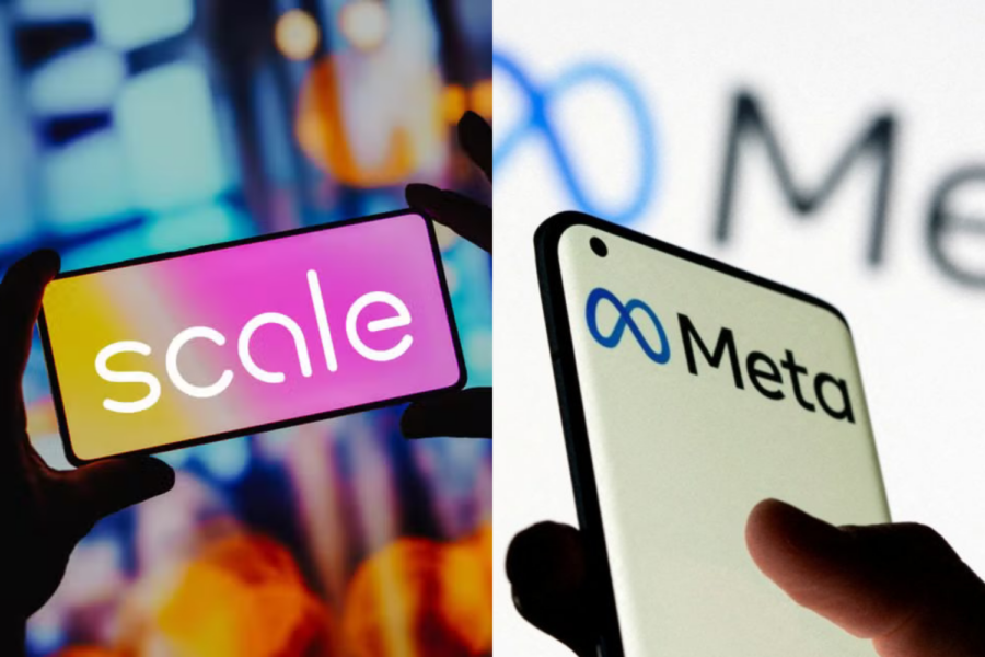 Logo da Scale AI ao lado do logo da Meta