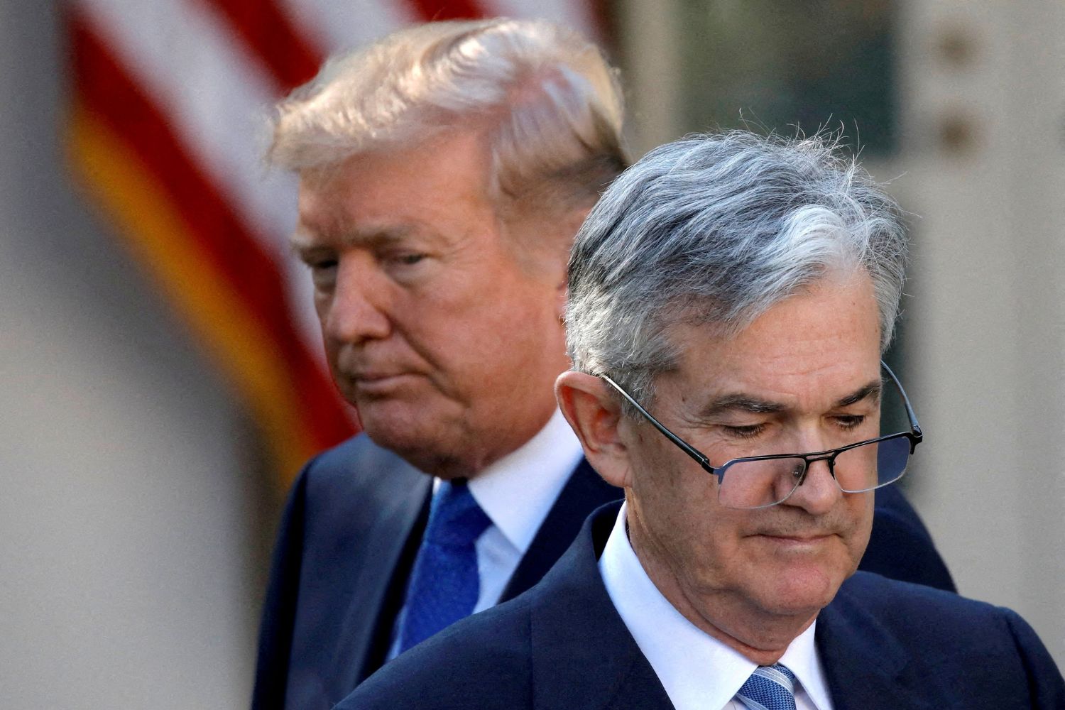 Presidente dos EUA, Donald Trump, e chair do Fed, Jerome Powell, na Casa Branca em 2017