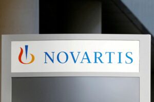 Logo da fabricante suíça de medicamentos Novartis