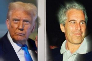 O presidente dos EUA, Donald Trump, e o empresário Jeffrey Epstein