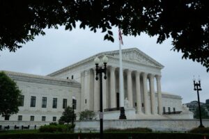 Vista da Suprema Corte dos Estados Unidos, localizada em Washington