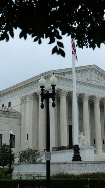 Vista da Suprema Corte dos Estados Unidos, localizada em Washington