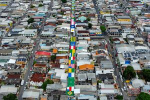 Vista aérea de Manaus (AM) em 23 de maio de 2026, nos preparativos para a Copa do Mundo