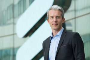 O recém-nomeado CEO da empresa, Per Narvinger, na sede da empresa em Kista, perto de Estocolmo