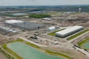 Obras no novo centro de dados da Meta em Middleton Township, em Ohio, nos Estados Unidos