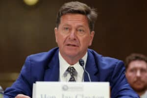 Jay Clayton em audiência no Senado dos EUA 15 de julho de 2026