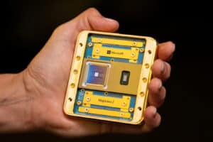 O chip de computação quântica Majorana 2 da Microsoft, que a empresa projetou com a ajuda da IA