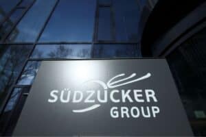 O logotipo do Grupo Suedzucker é retratado na sede em Mannheim