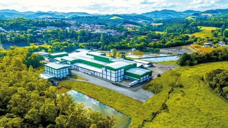Vista aérea da unidade frigorífica da Master, em Videira (SC)