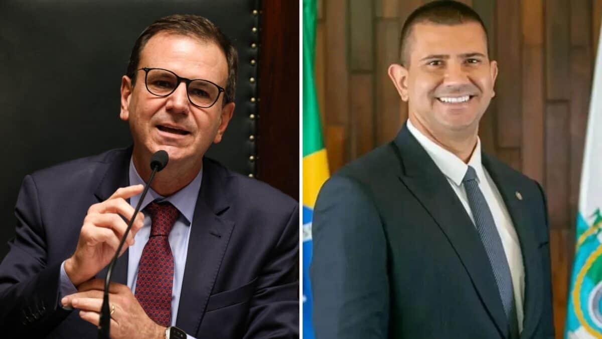 Montagem com fotos de Douglas Ruas e Eduardo Paes durante campanha eleitoral